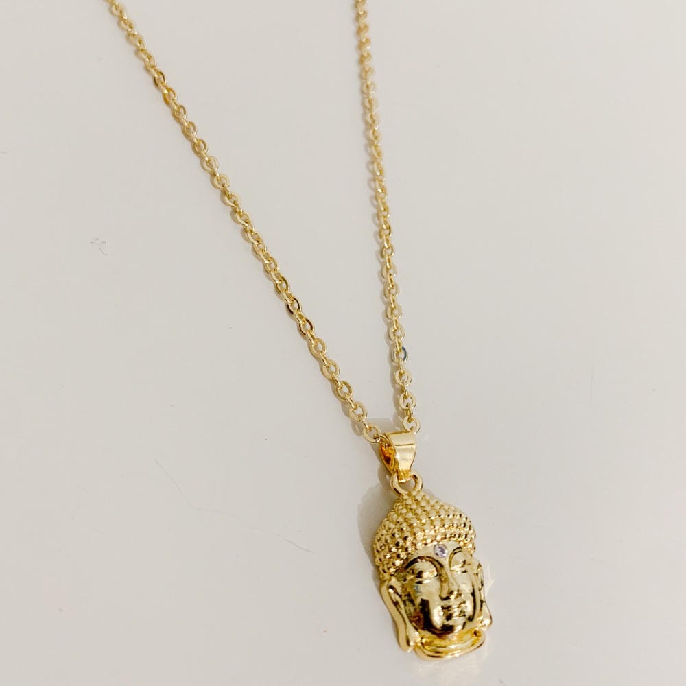 Buddha Head Necklace | 14k Gold Filled - Picture 2 of 10